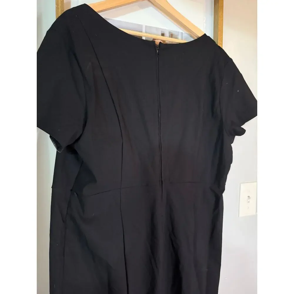 Torrid black bodycon dress square neck wiggle dress stretch size 20